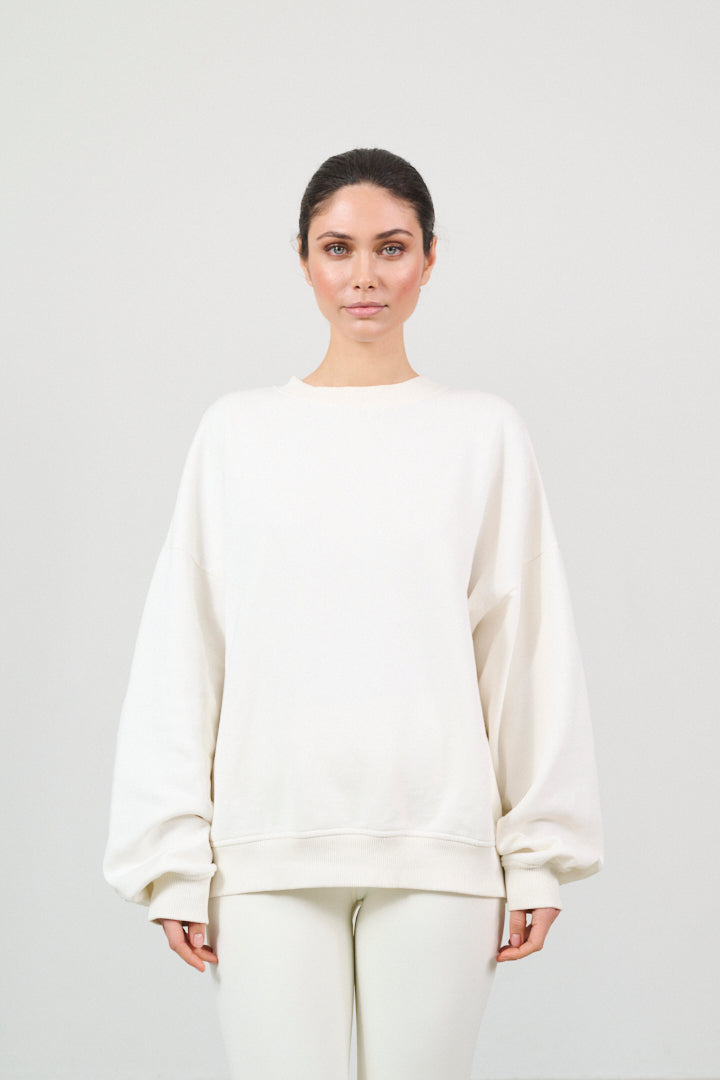 ZANE 100% ORGANIC COTTON oversized crew - Marshmellow
