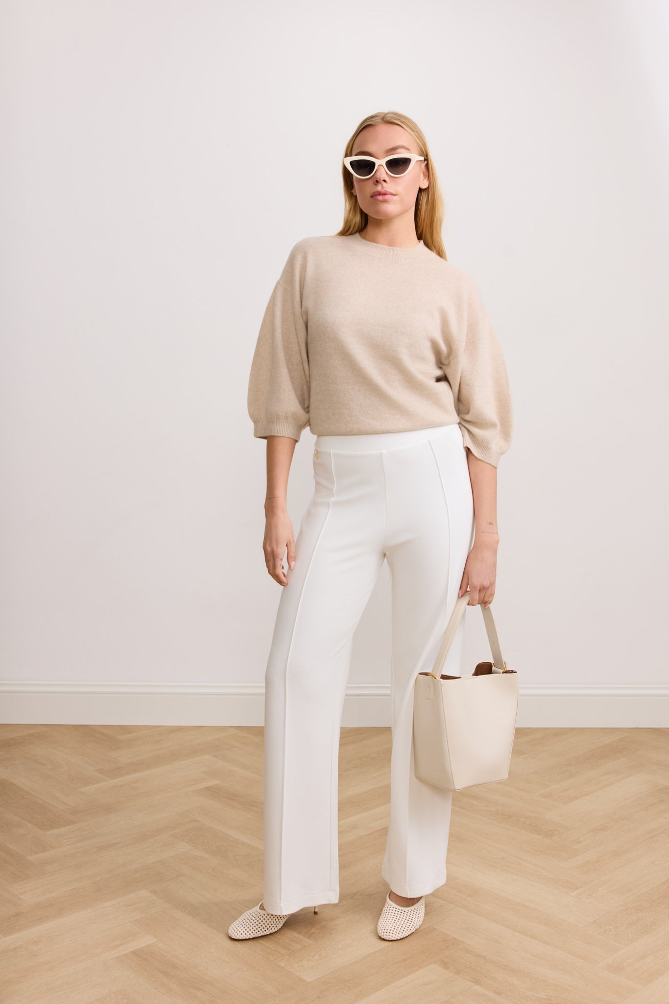 FOREST ESSENTIEL flared pants - Marshmellow