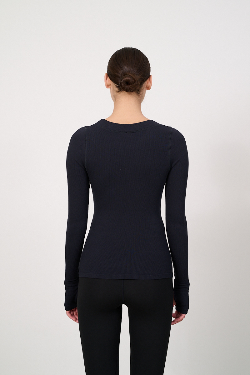 MAIA MicroModal soft rib longsleeve - Black