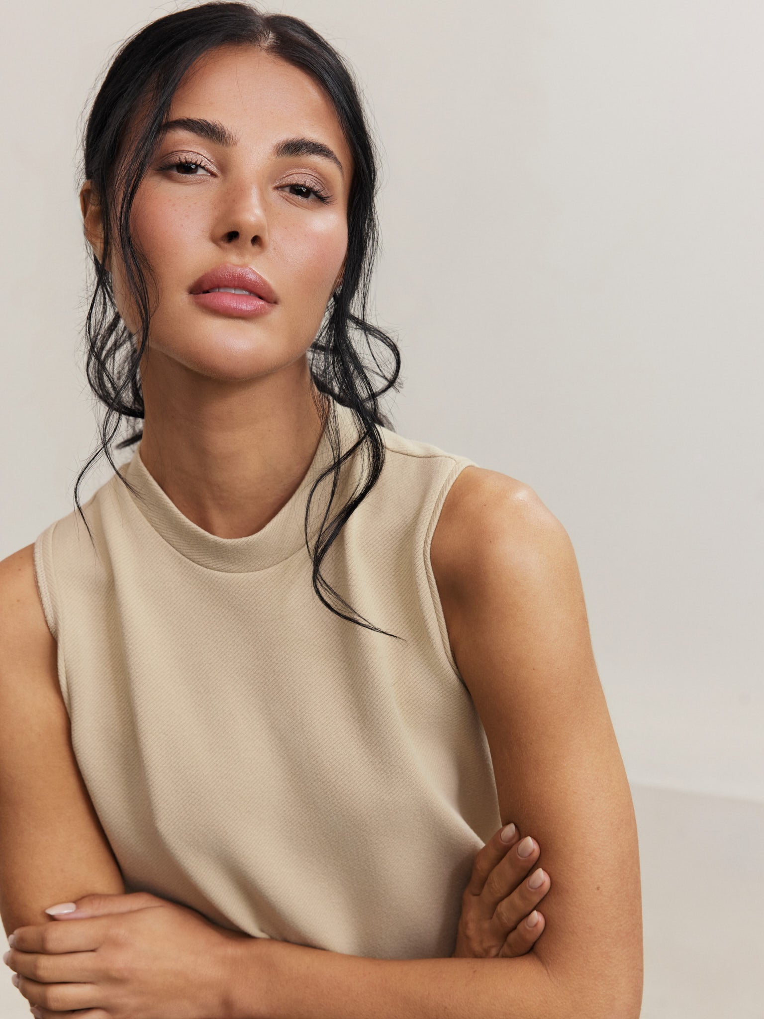 Forest Sleeveless Top - Champagne