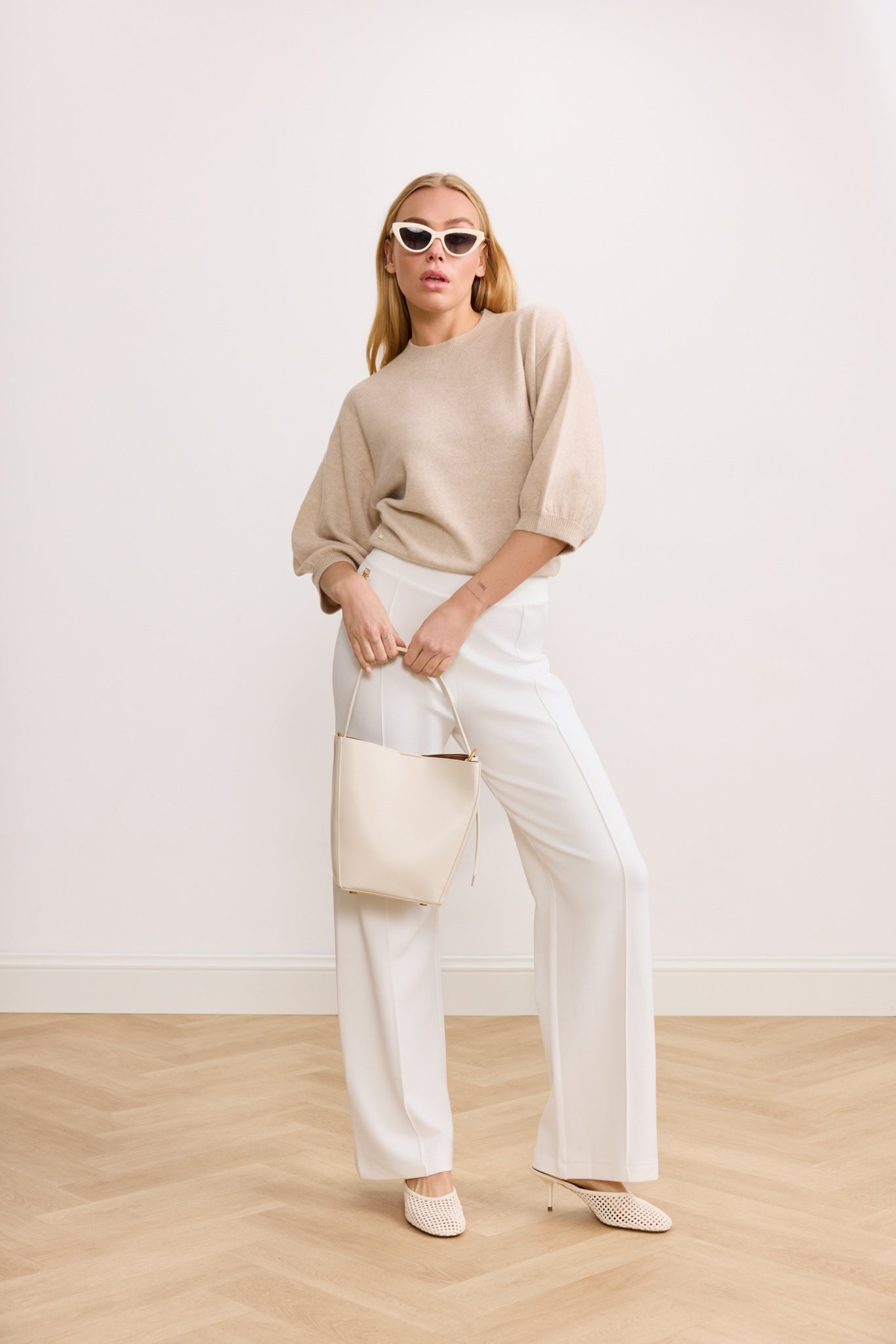 LANA cashmere sweater - Beige Melange