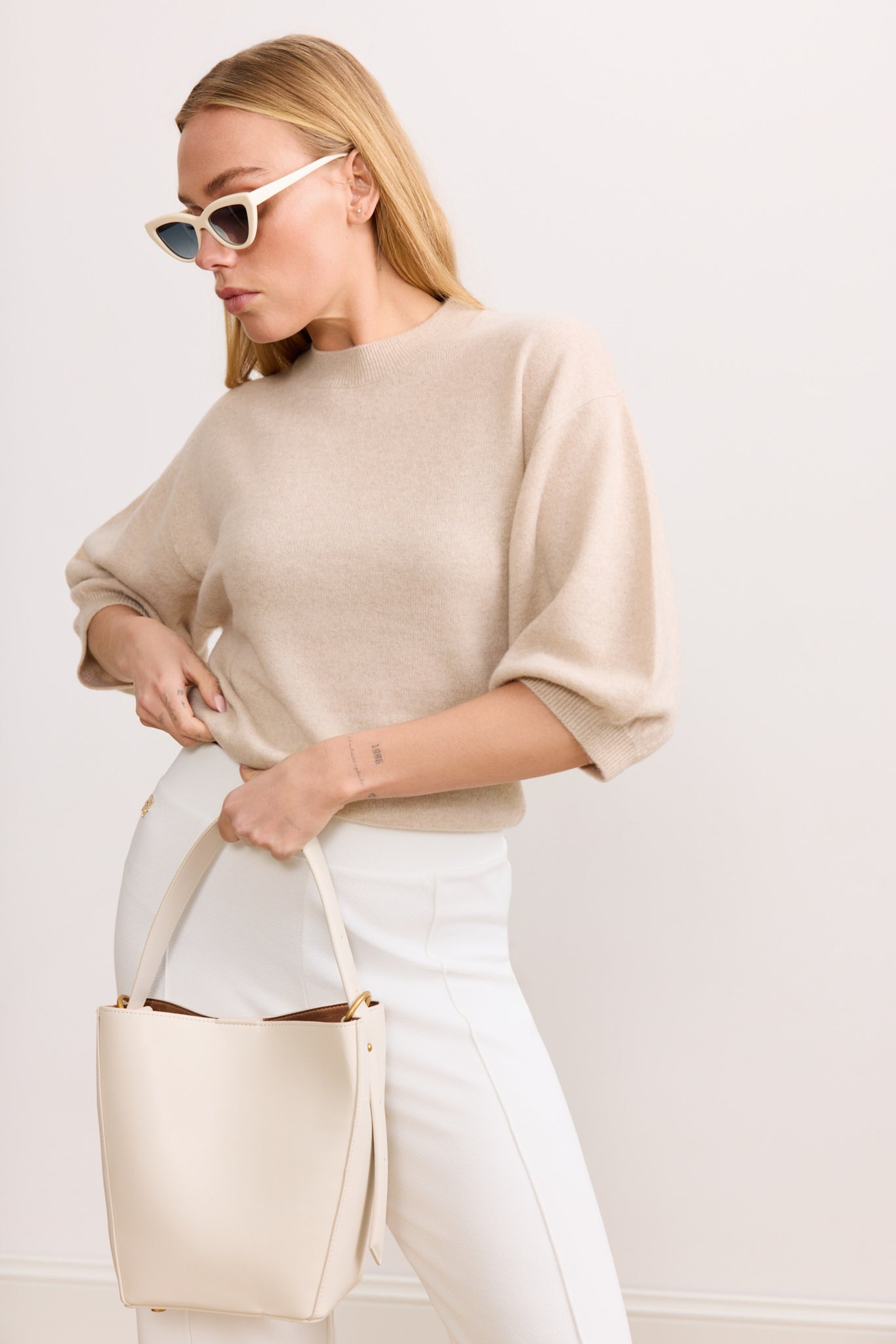 LANA cashmere sweater - Beige Melange