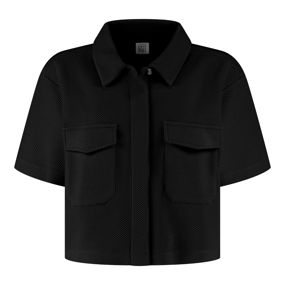 Moon Short Sleeve Blouse - Black