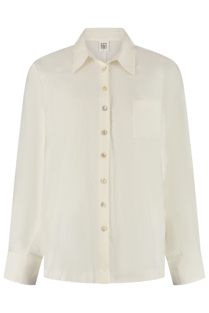 Clover Oversized Linen Blouse - Marshmellow