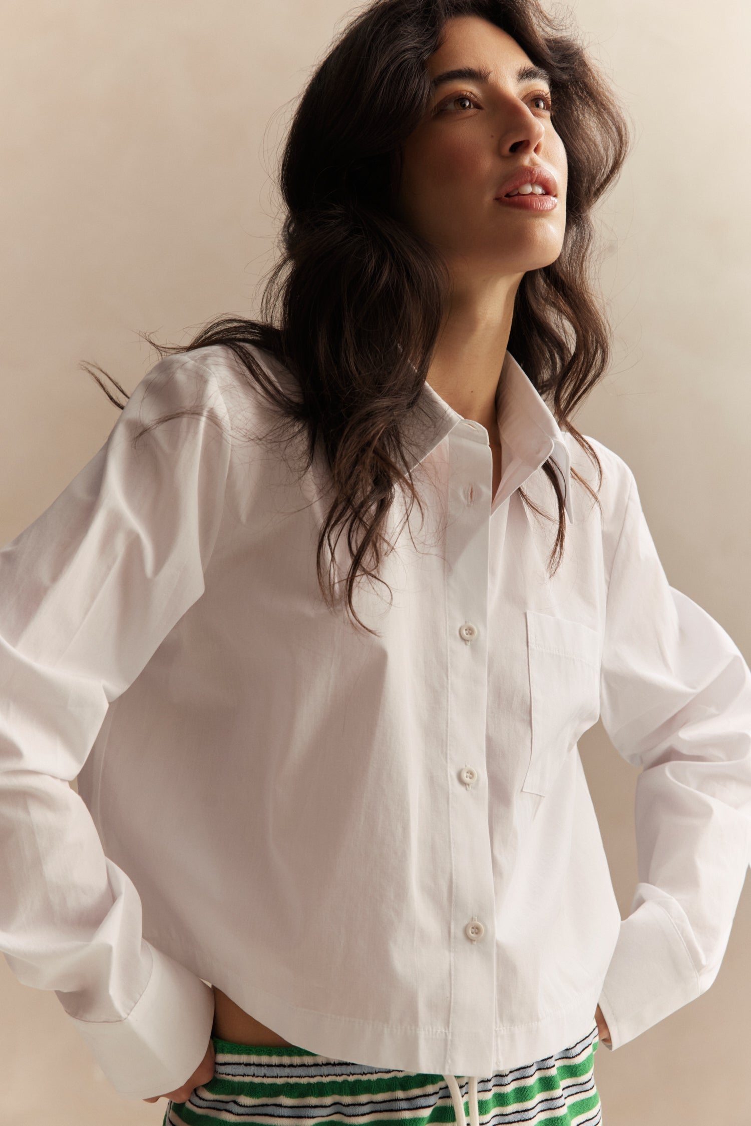 Jordie Cropped Blouse - White