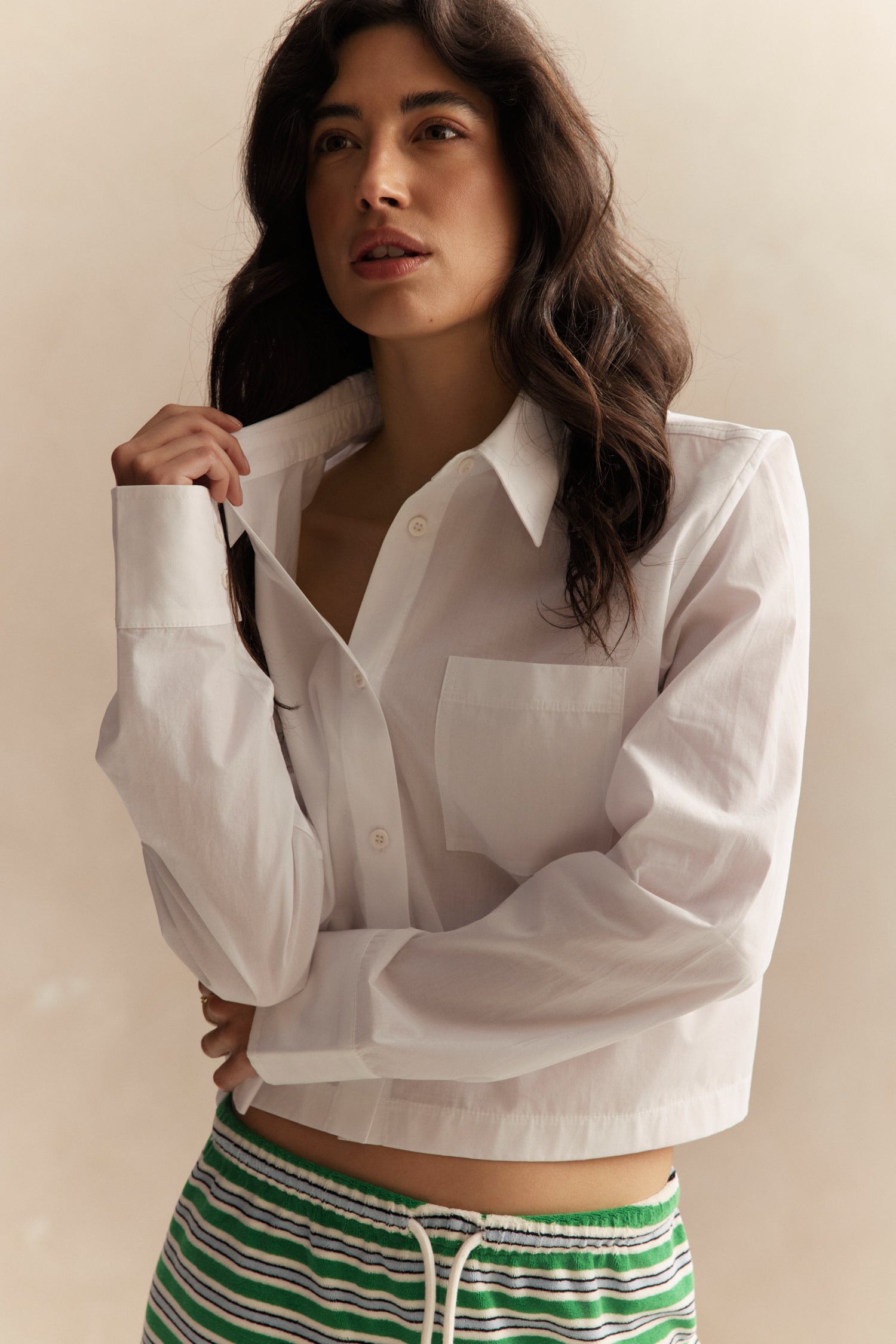 Jordie Cropped Blouse - White