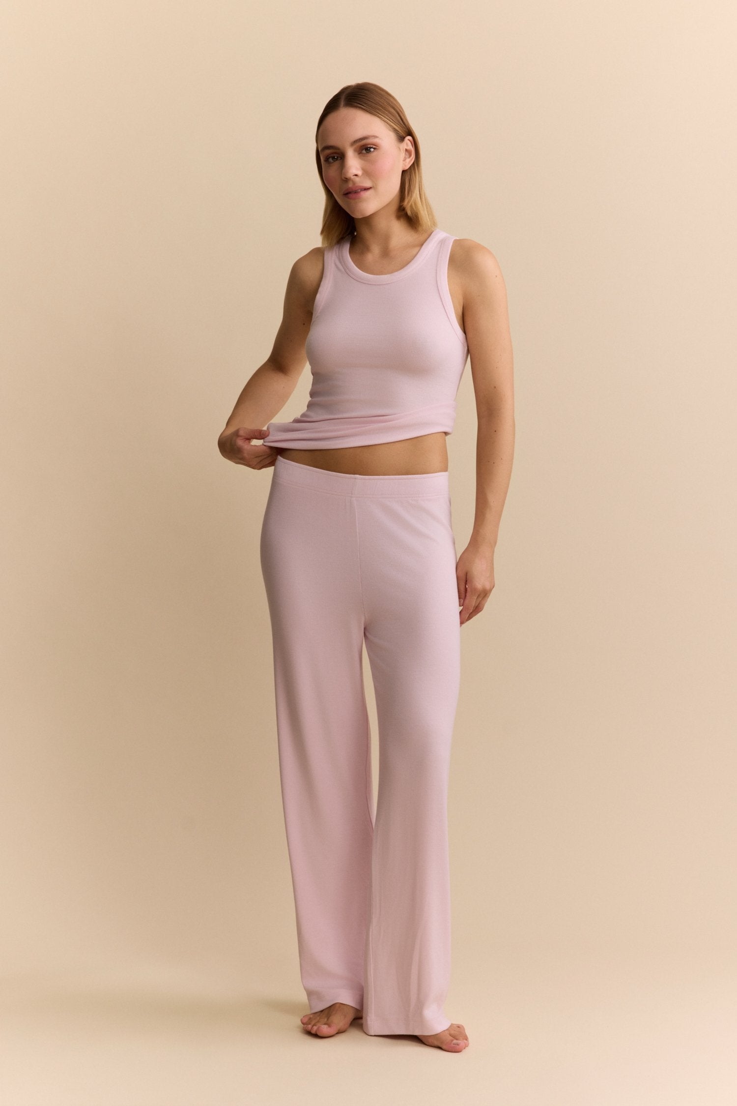 Mila Straight Pants - Mauve Pink