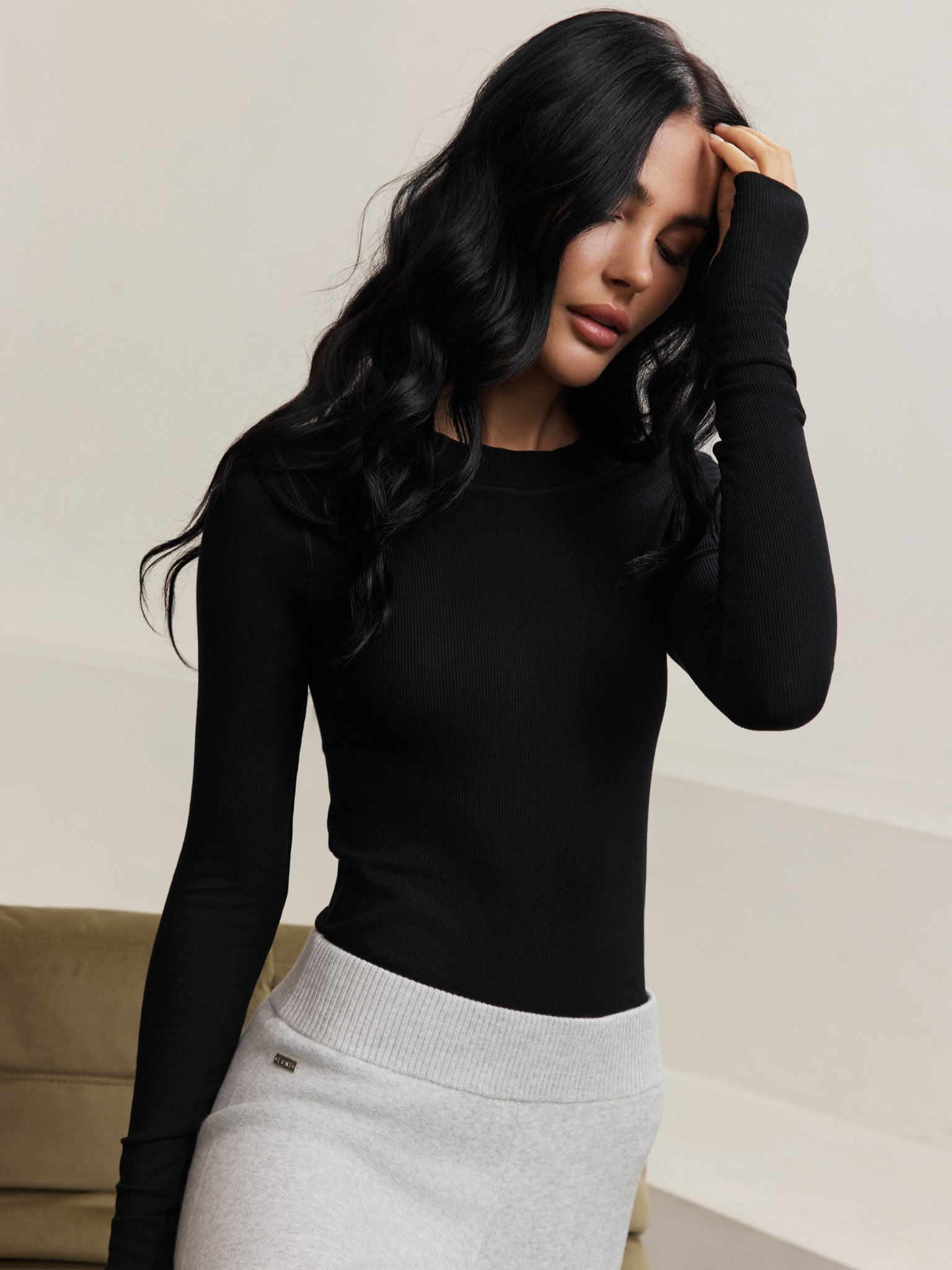 Maia Micromodal Soft Rib Longsleeve - Black
