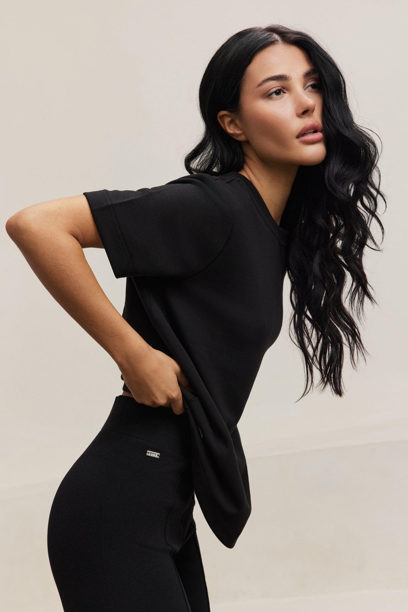 Eva Modal Blend Slim Fit Tee - Black