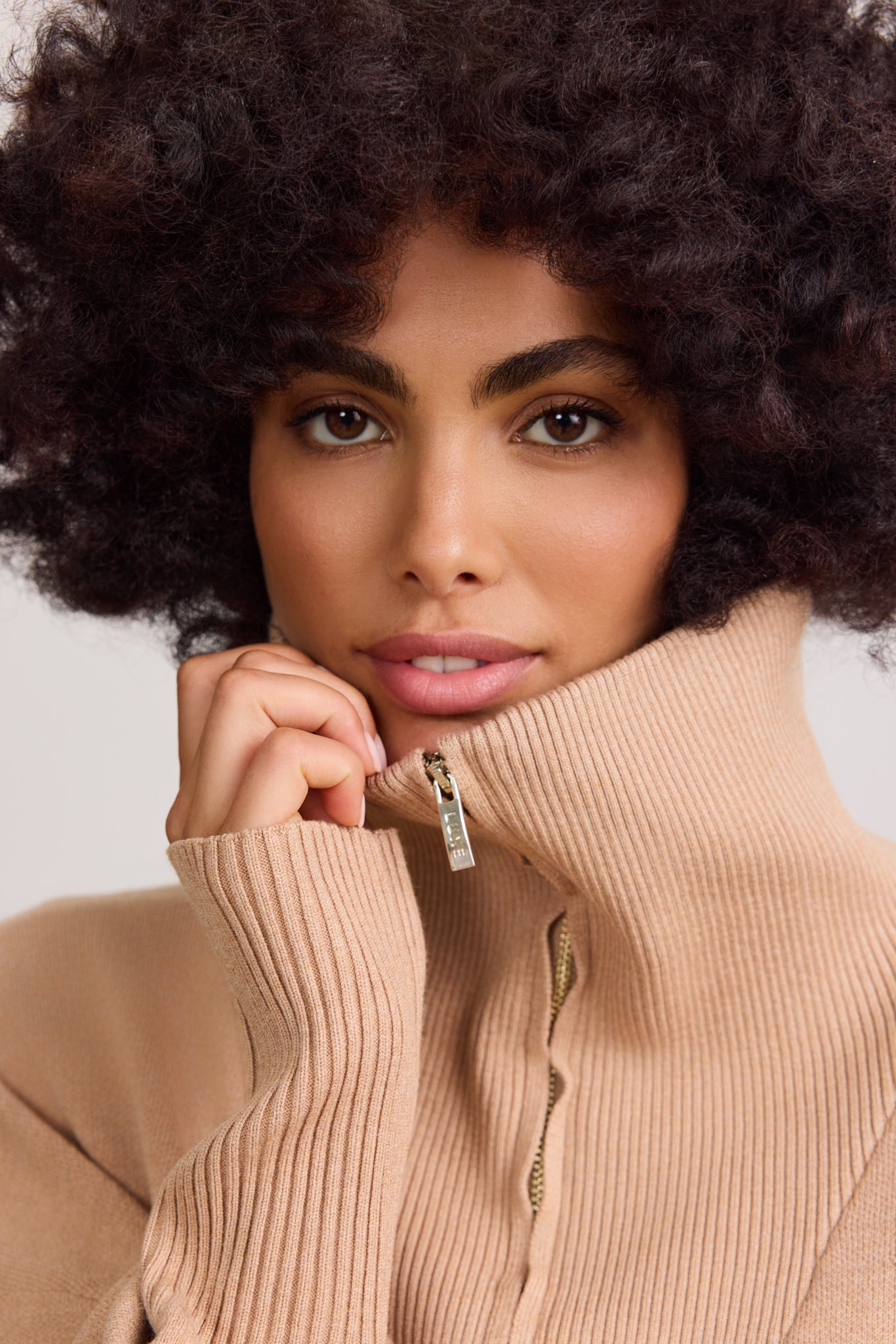 Olly Half-Zip Sweater - Camel