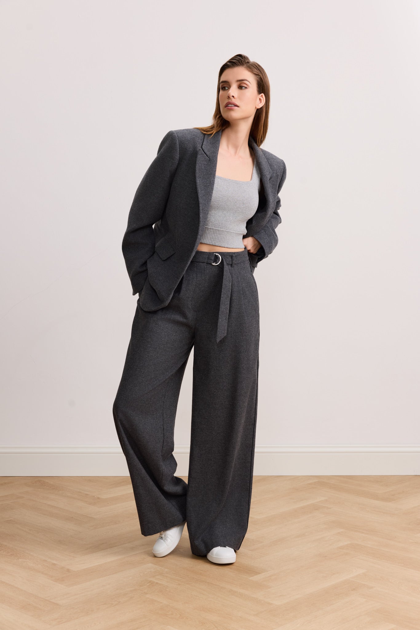 IZZY wide leg pants - Dark Grey