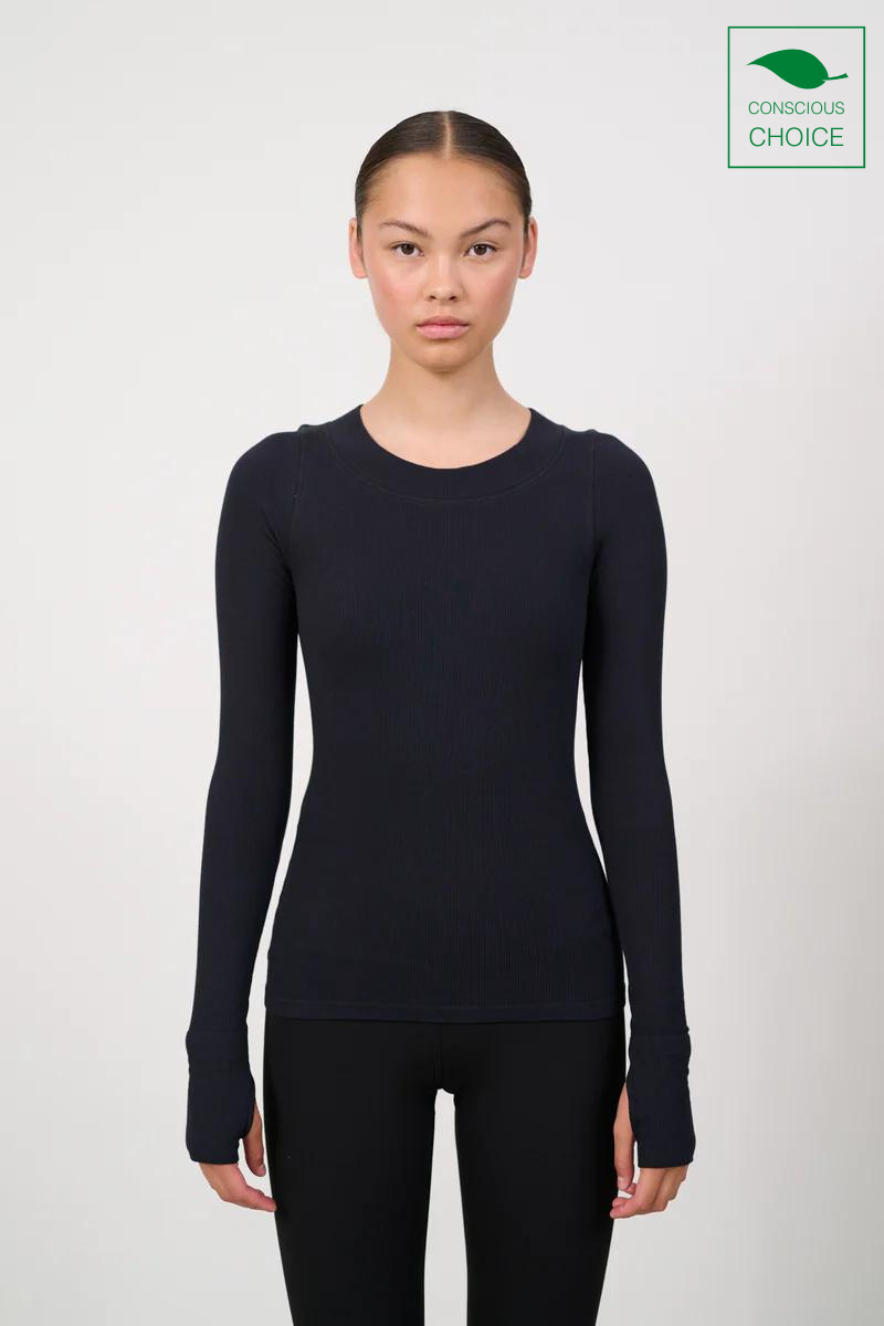 MAIA MicroModal soft rib longsleeve - Black