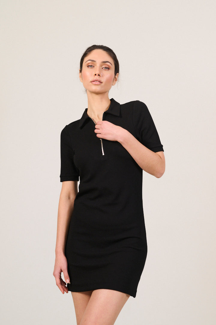 FOREST ESSENTIEL polo dress - Black