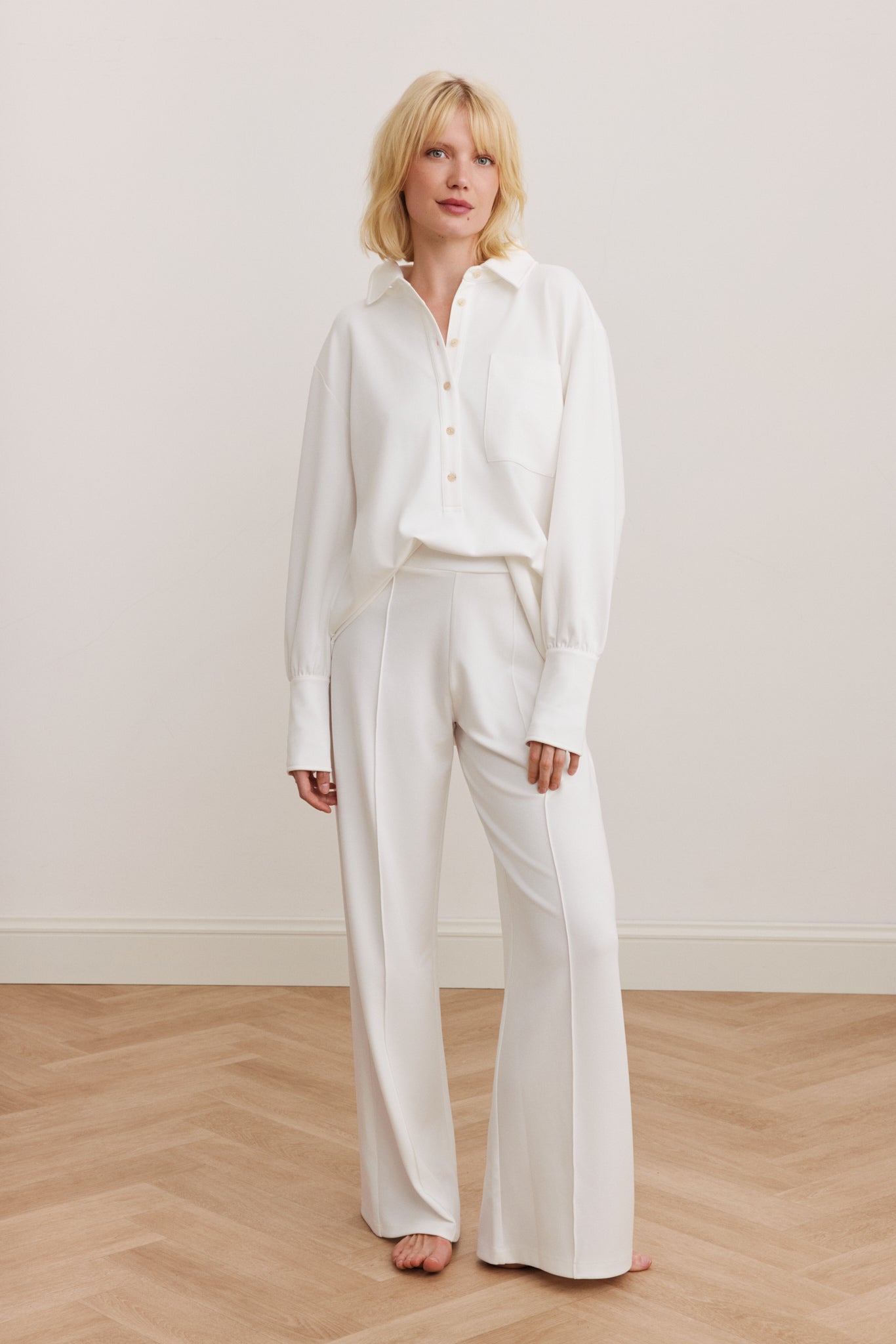 Eva Wide Leg Pants - Marshmellow