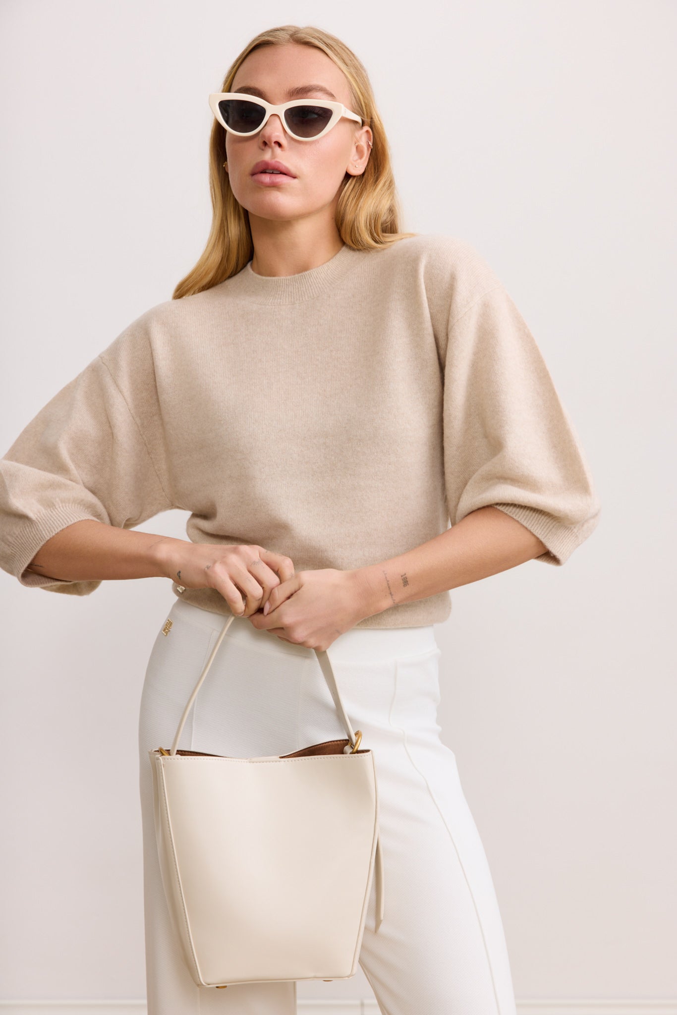 LANA cashmere sweater - Beige Melange