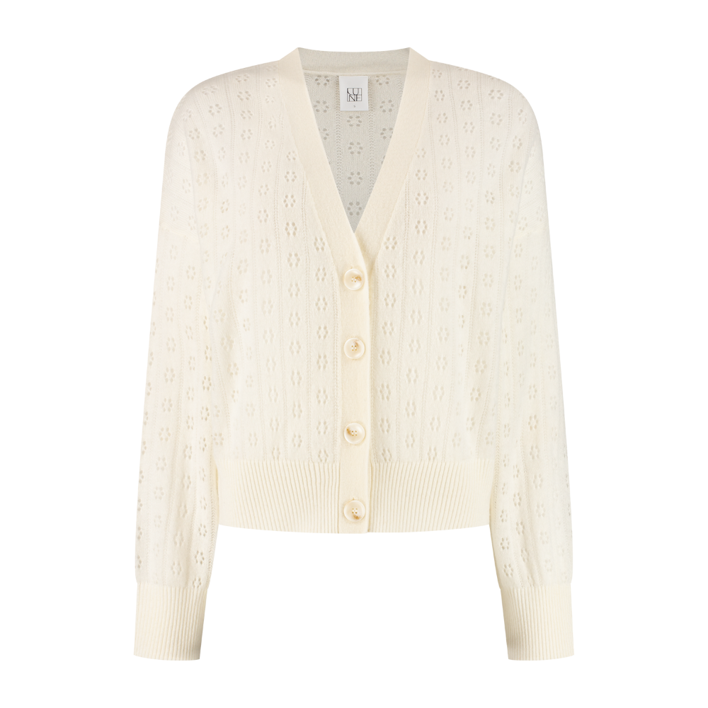 Carli Pointelle Cardi - Marshmellow
