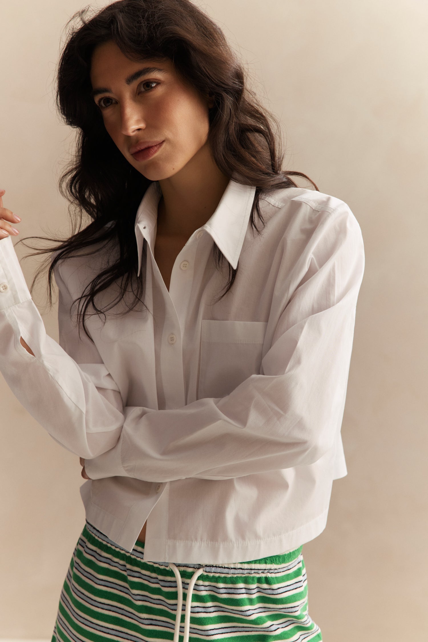 Jordie Cropped Blouse - White