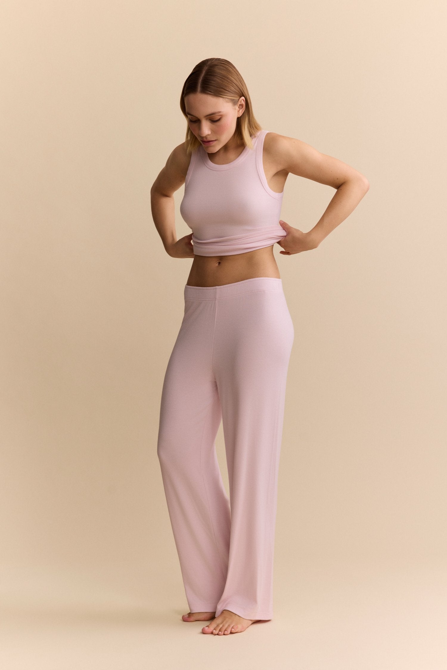 Mila Straight Pants - Mauve Pink