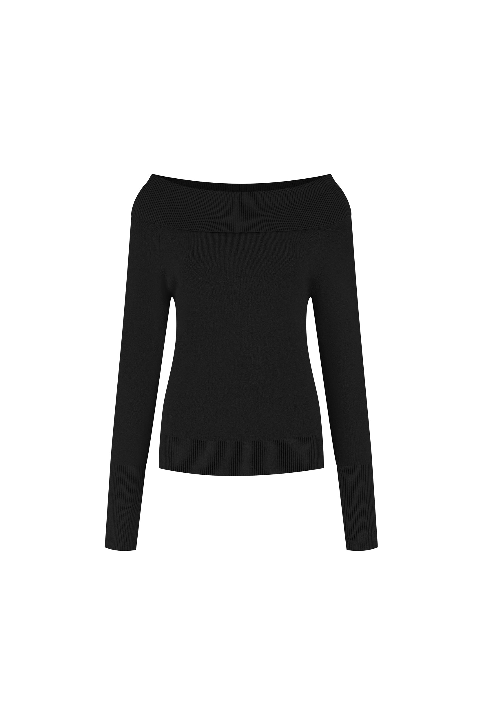 Olly Off-Shoulder Sweater - Black