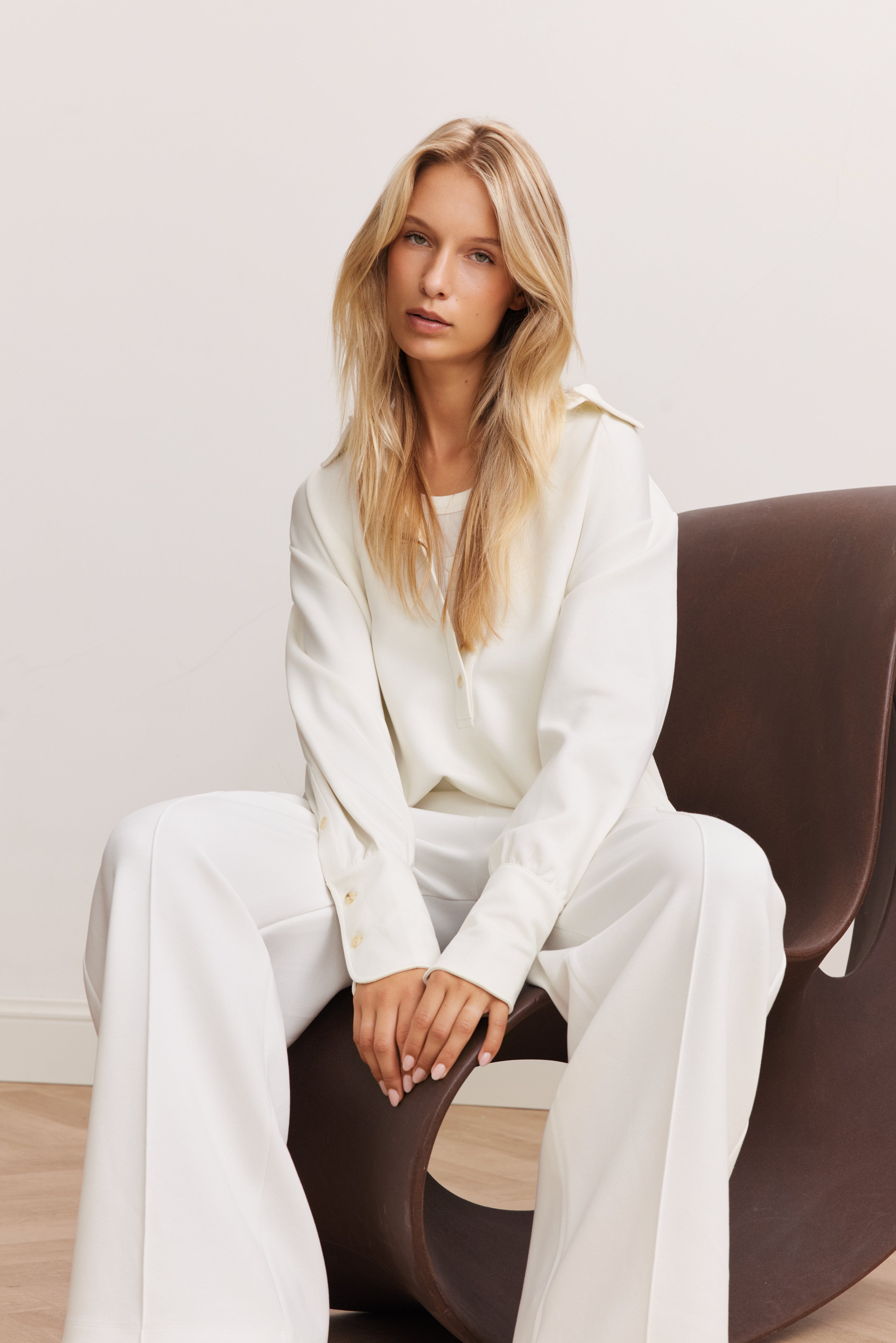 Eva Wide Leg Pants - Marshmellow