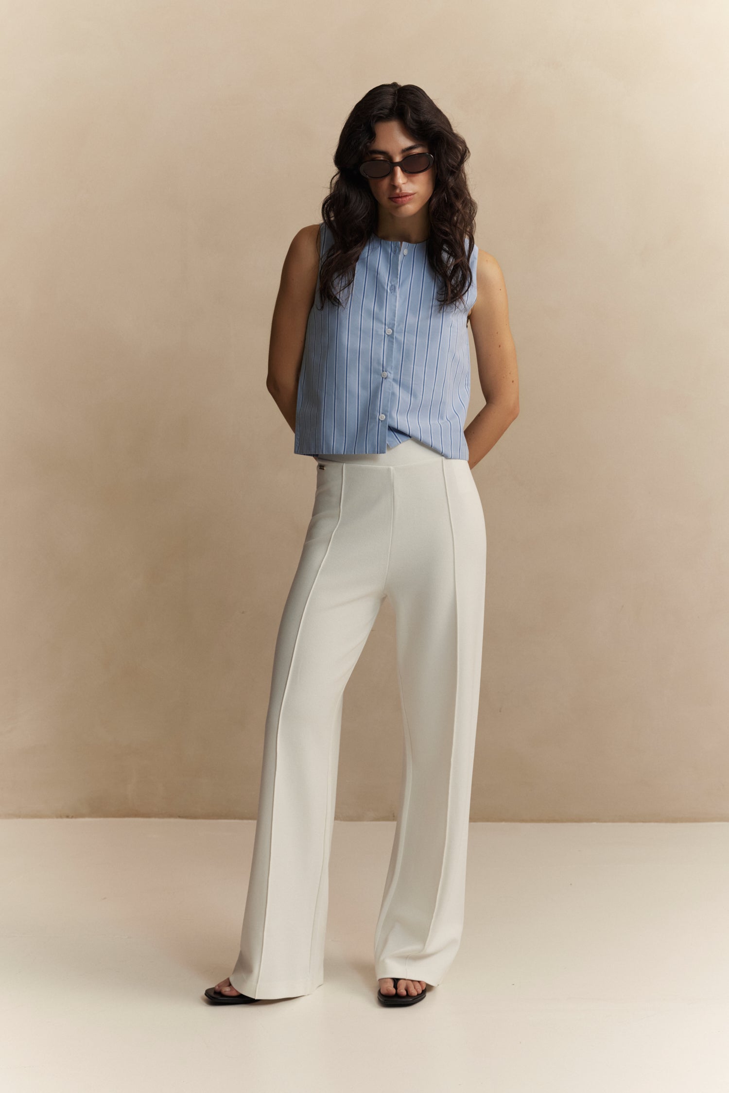 Forest Essentiel Flared Pants - Marshmellow