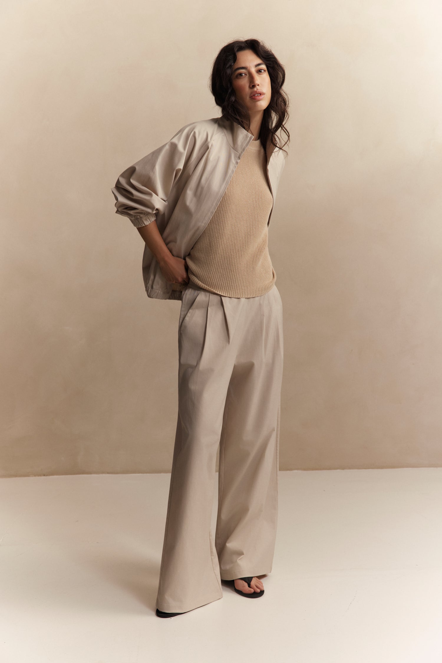 Norah Wide Leg Pant - Beige